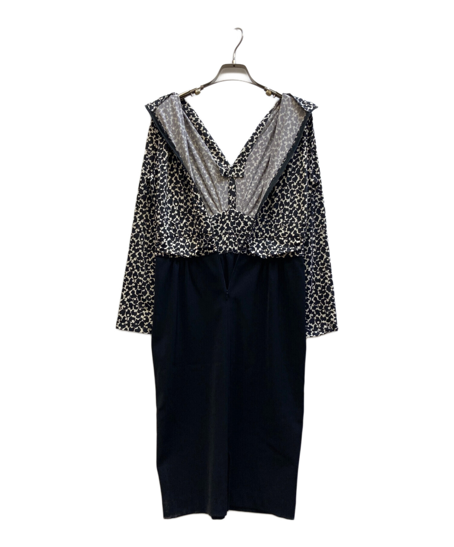 中古・古着通販】kay me (ケイミー) 総柄ワンピース ブラック サイズ:9