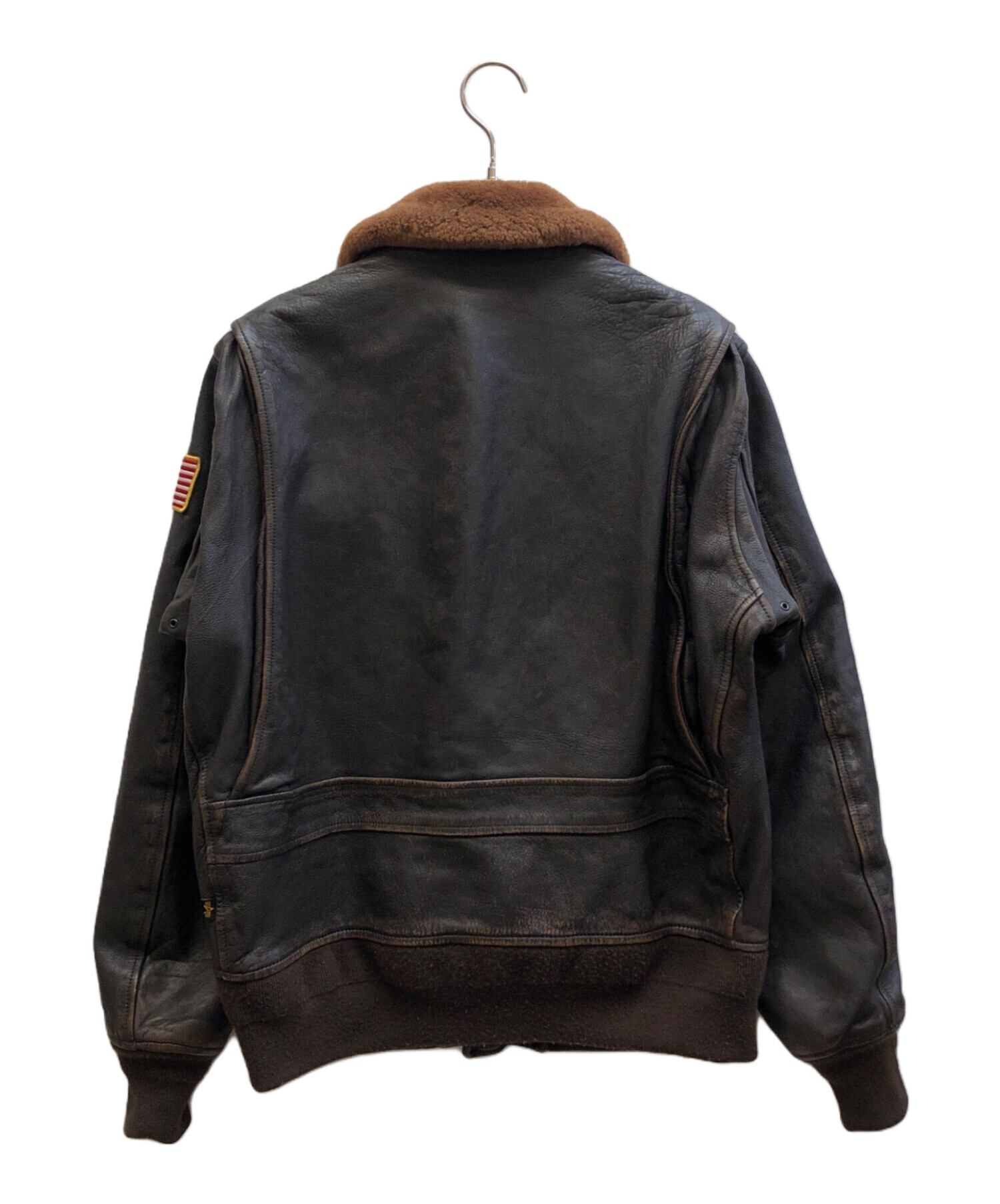 美品 アルファインダストリーズ フライトジャケット G-1 ブラウン 2XL ALPHA】G1レザージャケット（ミリタリージャケット）｜Alpha