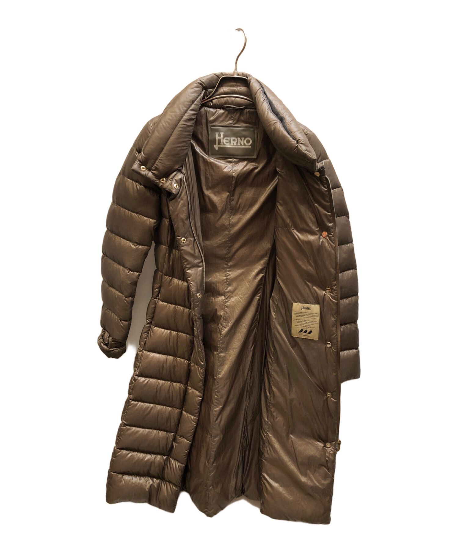 中古・古着通販】HERNO (ヘルノ) ダウンコート ブラウン サイズ:38