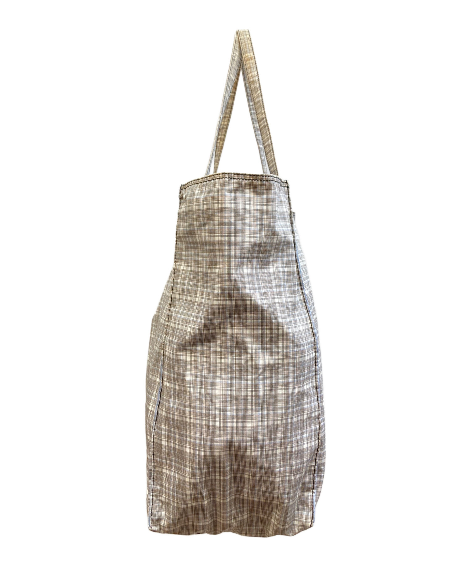 中古・古着通販】PRADA (プラダ) ナイロンチェックトートバッグ グレー