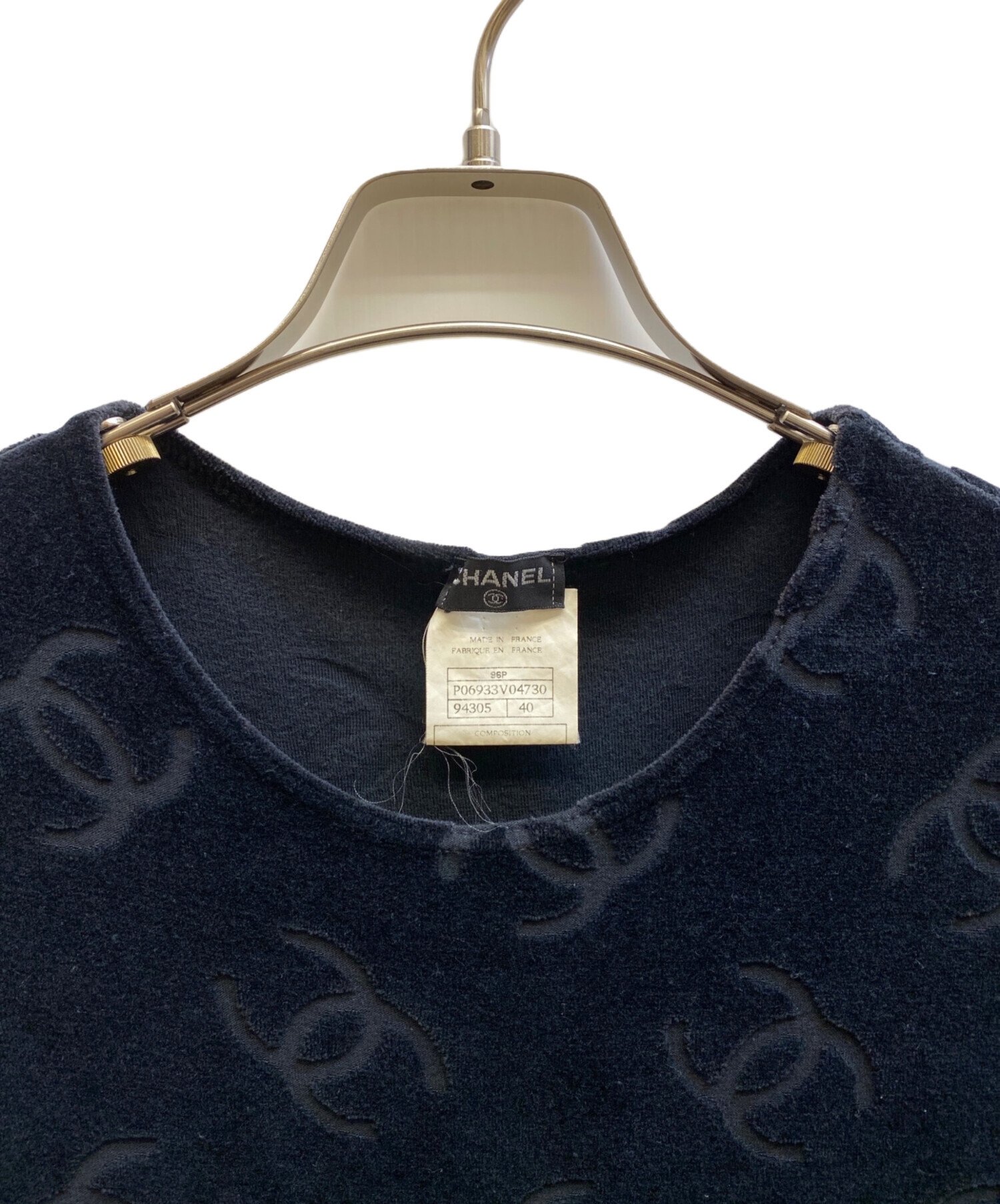 中古・古着通販】CHANEL (シャネル) ベロアココマークワンピース