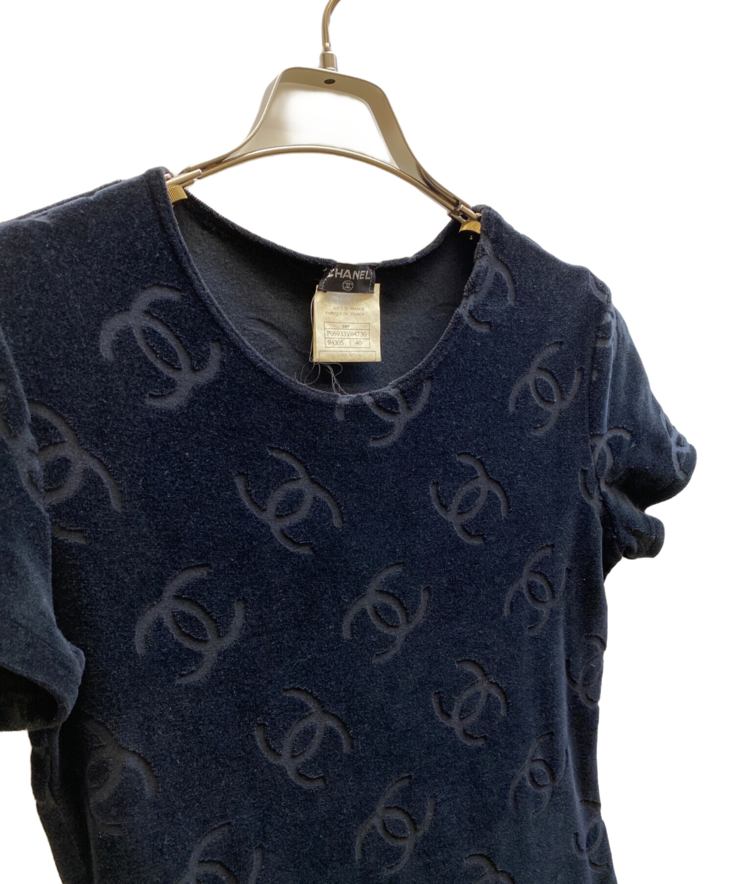 中古・古着通販】CHANEL (シャネル) ベロアココマークワンピース