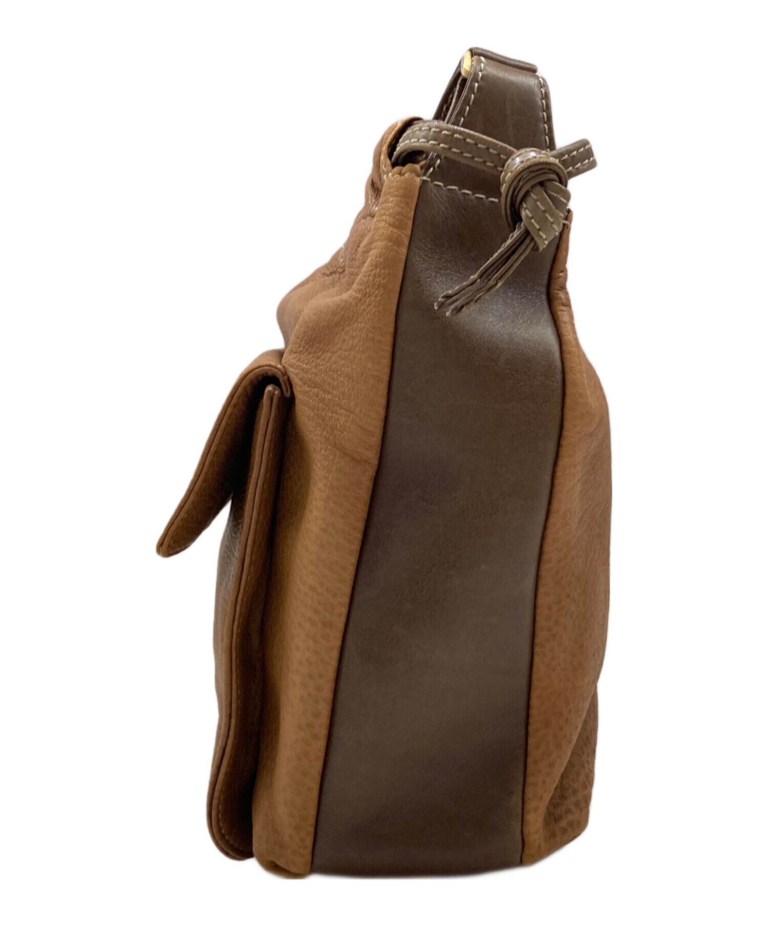 LOEWE ロエベ ショルダーバッグ 巾着 ヴィンテージ レザー 中古・古着通販】LOEWE (ロエベ) レザー巾着ヴィンテージ