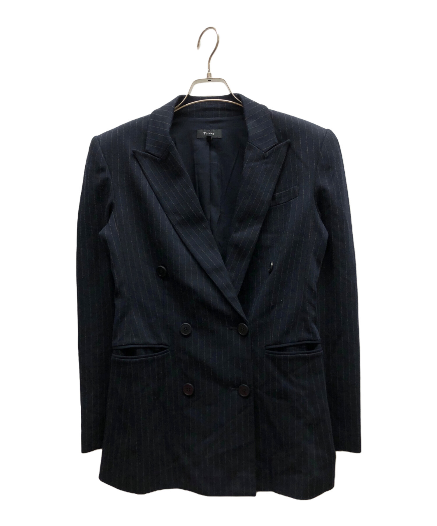 【美品、現行品】セオリー　セットアップ　スーツ　Aライン　ストレッチ　ストライプ 中古・古着通販】theory (セオリー) ストライプテーラードジャケット
