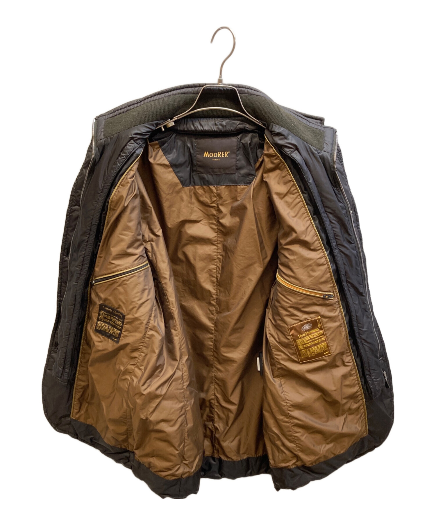 未使用ムーレーMooRERストレッチミリタリージャケットブルゾン 50ブラウン系 未使用ムーレーMooRERストレッチミリタリージャケットブルゾン