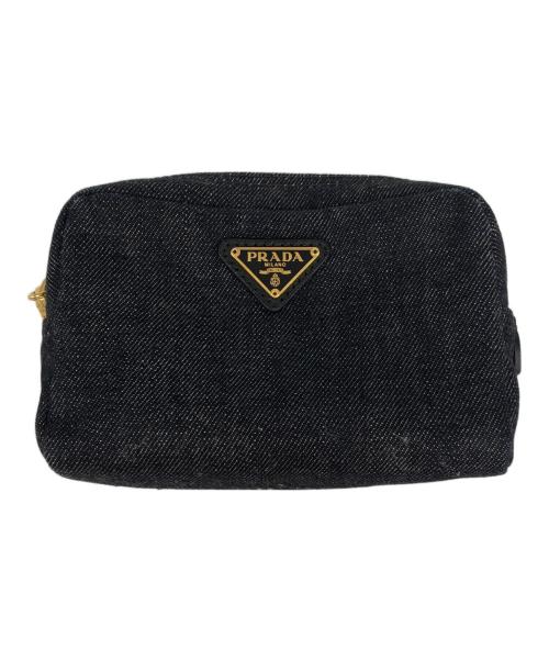 最終値下げ‼️PRADA プラダ デニム ポーチ 白タグ有 最終値下げ‼️PRADA プラダ デニム ポーチ 白タグ有 - メルカリ