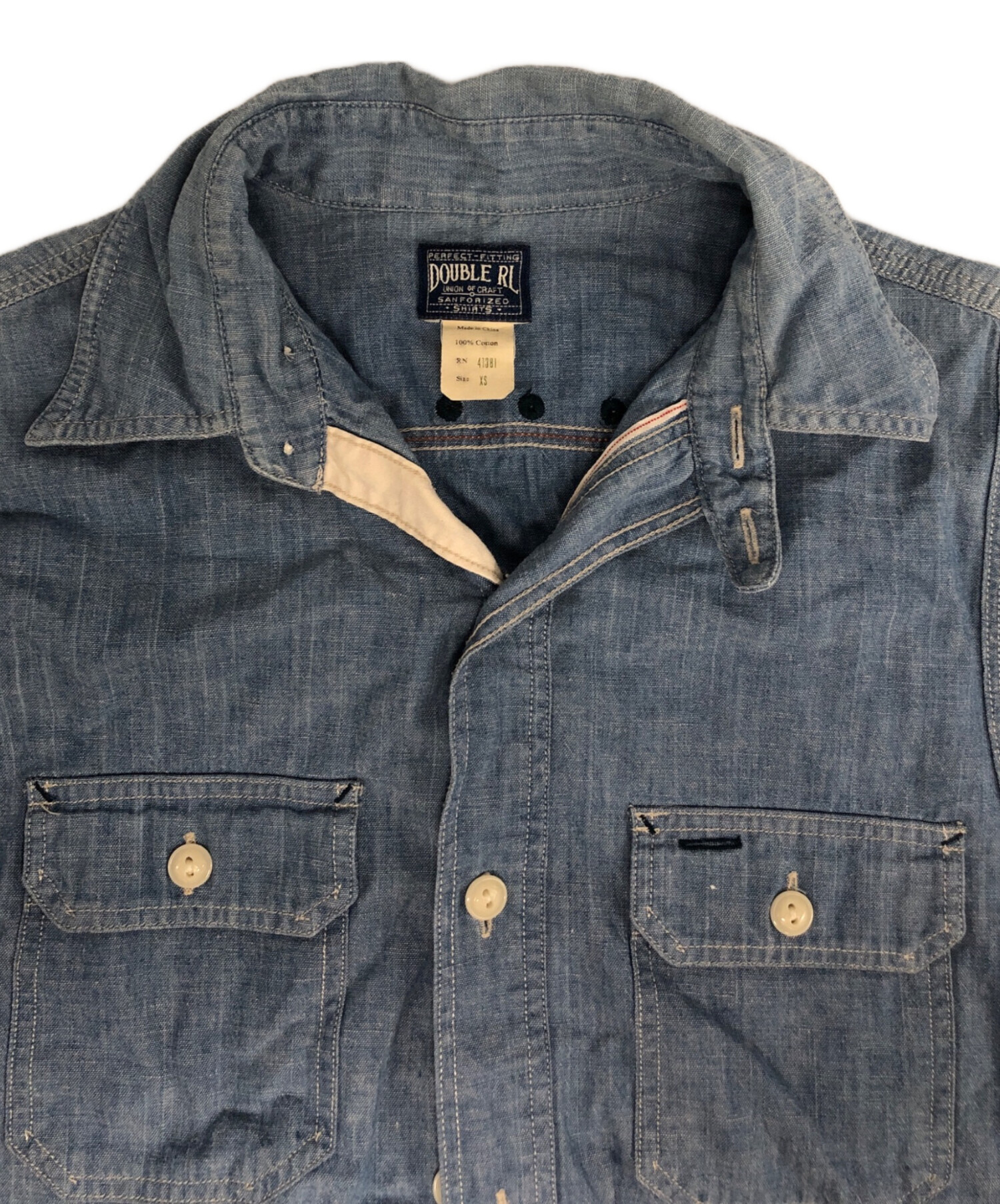 中古・古着通販】RRL (ダブルアールエル) デニムワークシャツ ブルー