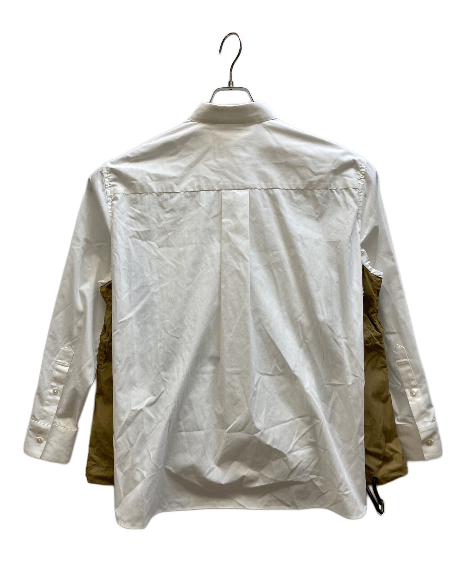 中古・古着通販】sacai (サカイ) ドッキングシャツ ホワイト×ブラウン