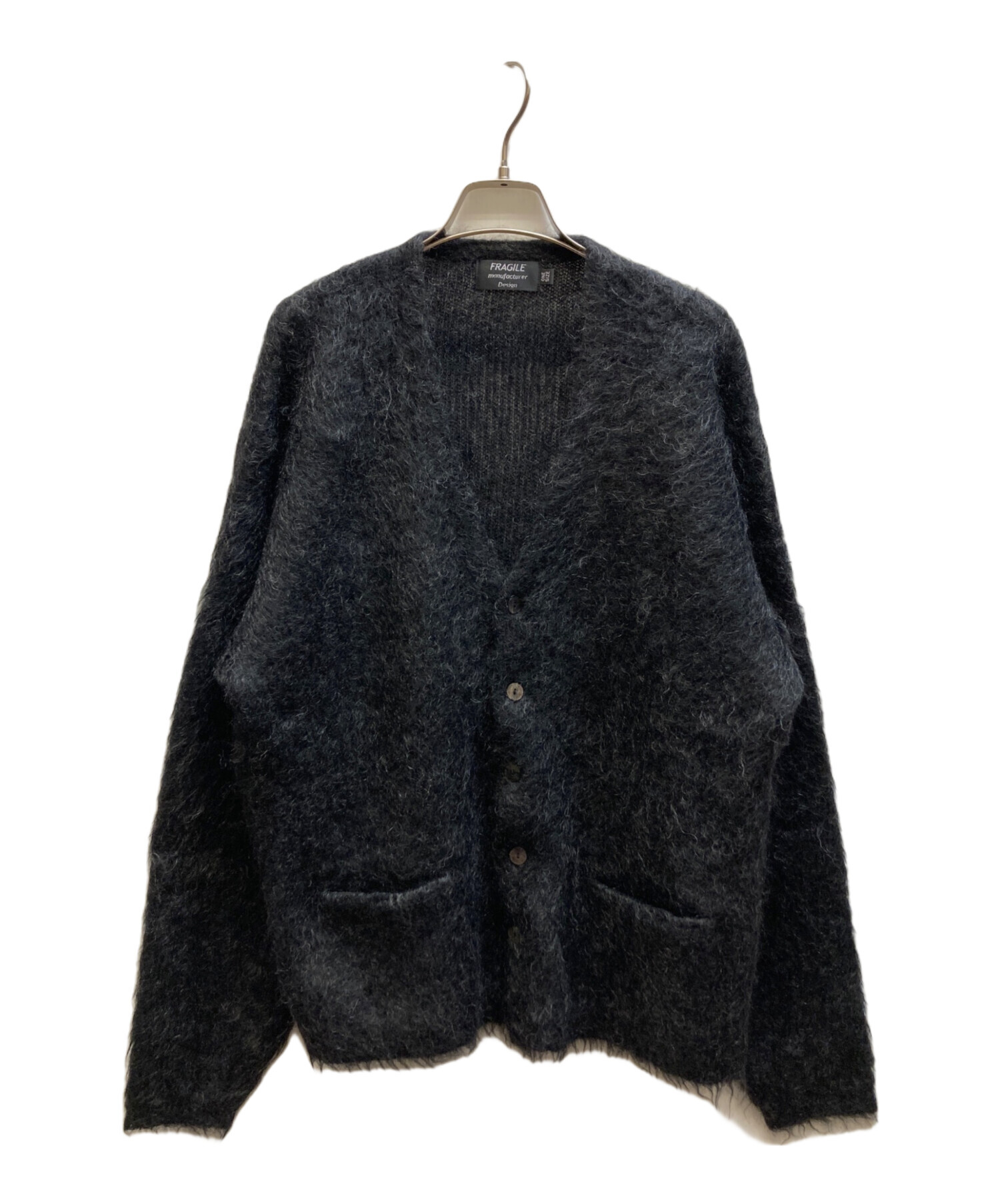 中古・古着通販】FRAGILE (フラジール) モヘア混カーディガン ブラック