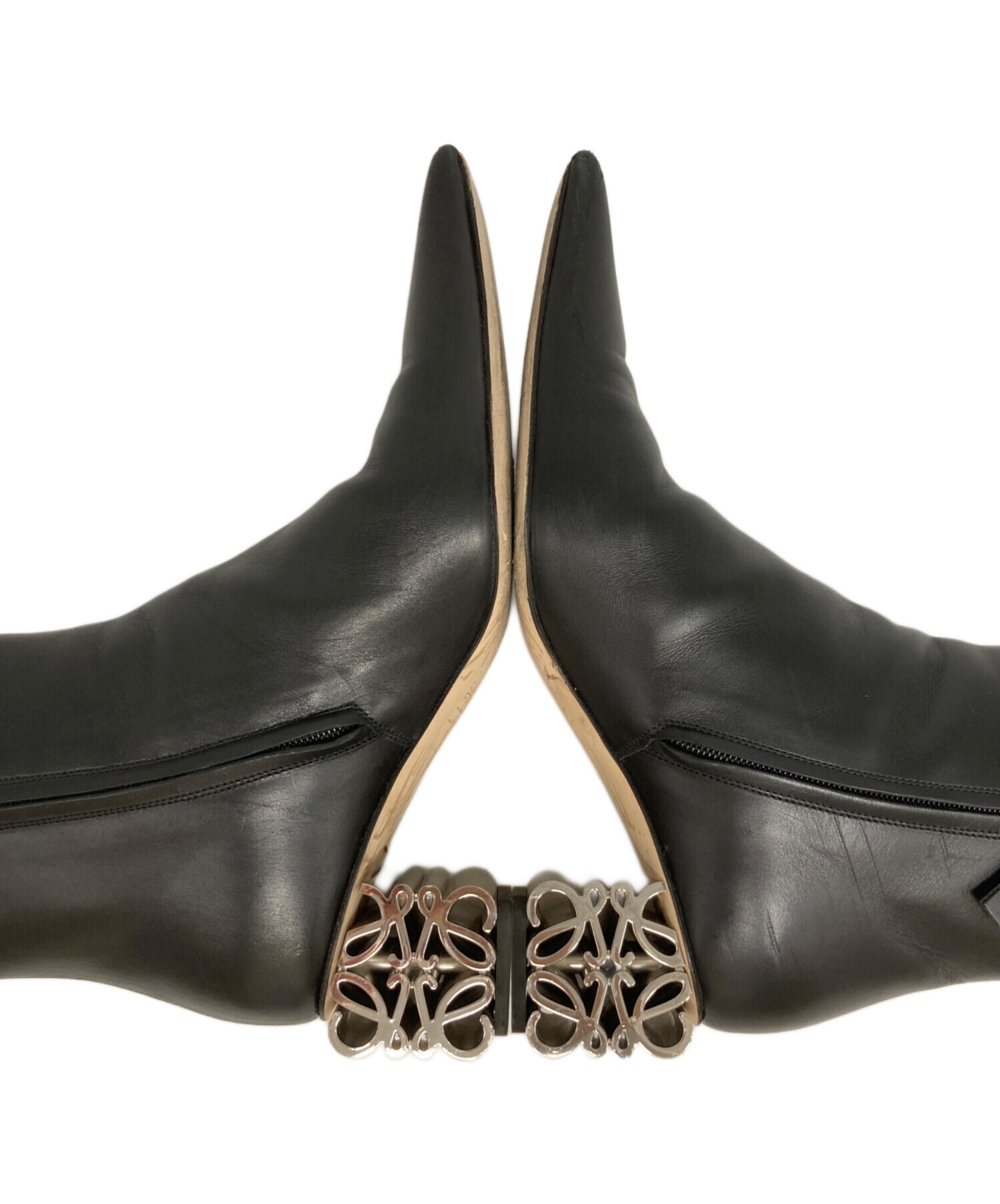 中古・古着通販】LOEWE (ロエベ) レザーブーツ ブラック サイズ:38