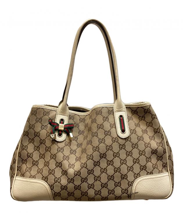 GUCCI グッチ トートバッグ レディース 【古着】【中古】 中古・古着通販】GUCCI (グッチ) GGキャンバスリボントートバッグ