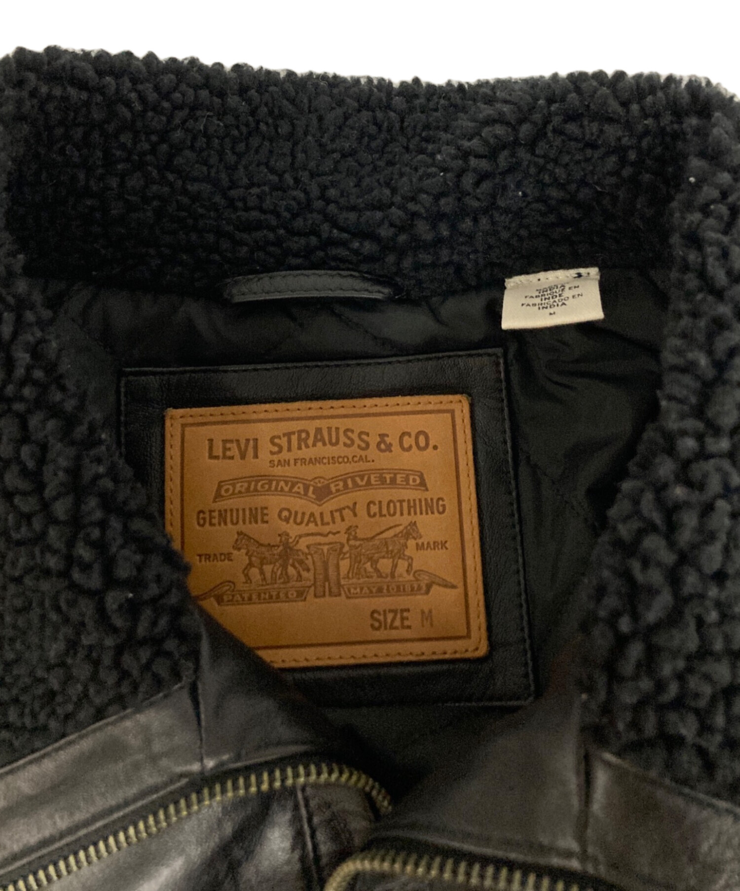 激レア サンプル品 リーバイス ブラックボア シェルパジャケット 非売品 00s 中古・古着通販】LEVI'S (リーバイス) レザーシェルパジャケット
