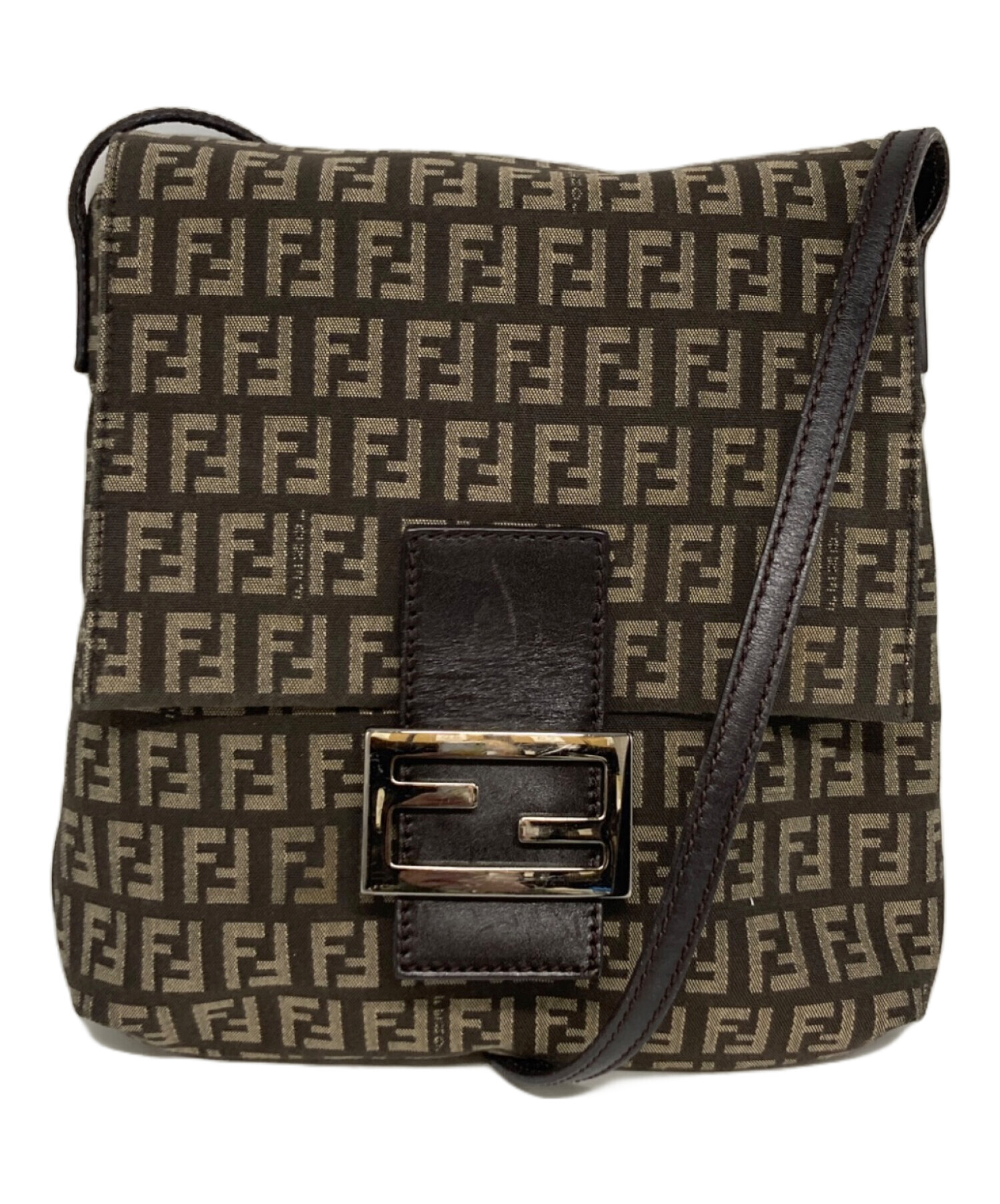 フェンディ　ブランド　ブラウン　ショルダーバッグ　ズッキーノ　ターンロック 中古・古着通販】FENDI (フェンディ) ズッキーノ ショルダーバッグ