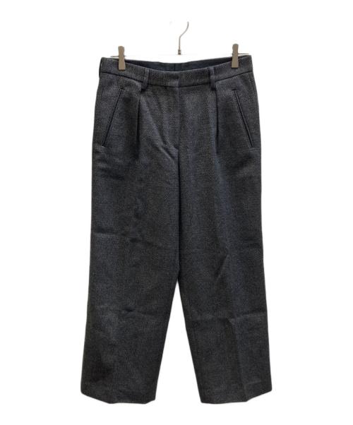 【中古】ドリスヴァンノッテン DRIES VAN NOTEN ウールフランネル タック ハーフパンツ ワイド クロップドパンツ 34 中古・古着通販】DRIES VAN NOTEN (ドリスヴァンノッテン) ツイード