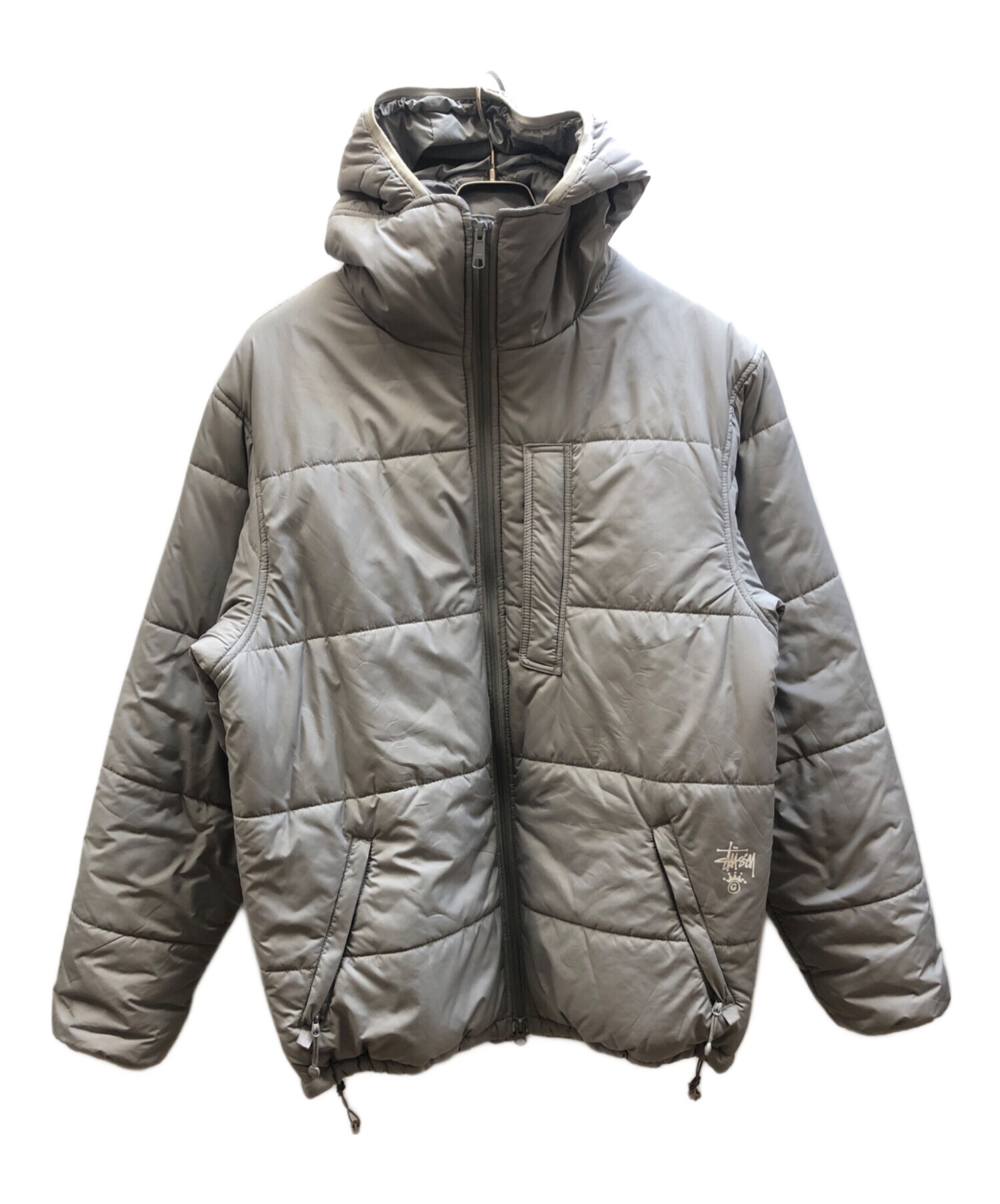 old stussy サーモライト フーデッドジャケット XL 中古・古着通販】stussy (ステューシー) フーデッドジャケット グレー