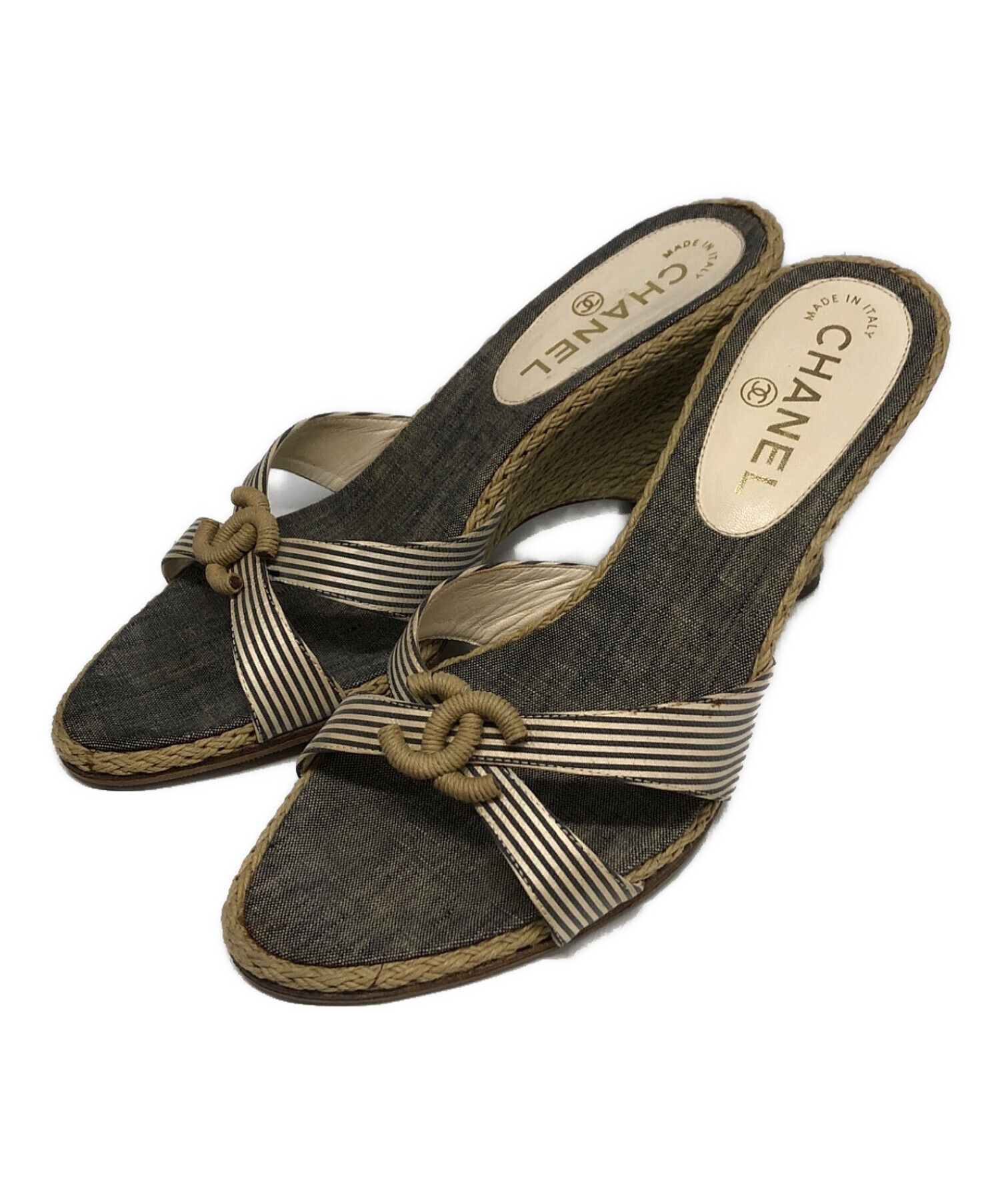 シャネル　CHANEL　ウェッジソールサンダル　サンダル 中古・古着通販】CHANEL (シャネル) マリンウェッジソールサンダル