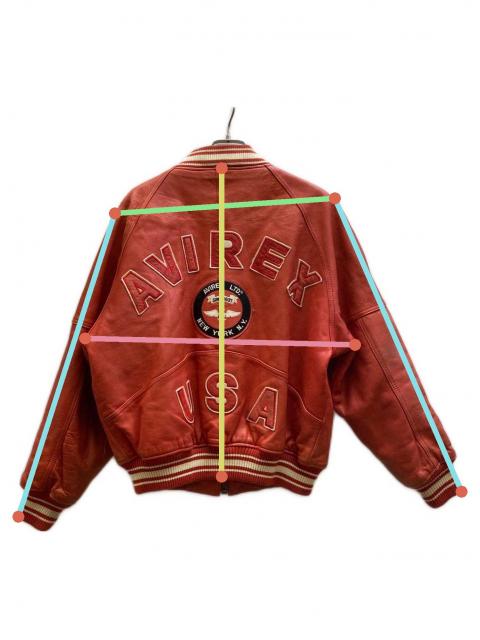 中古・古着通販】AVIREX (アヴィレックス) レザースタジャン レッド