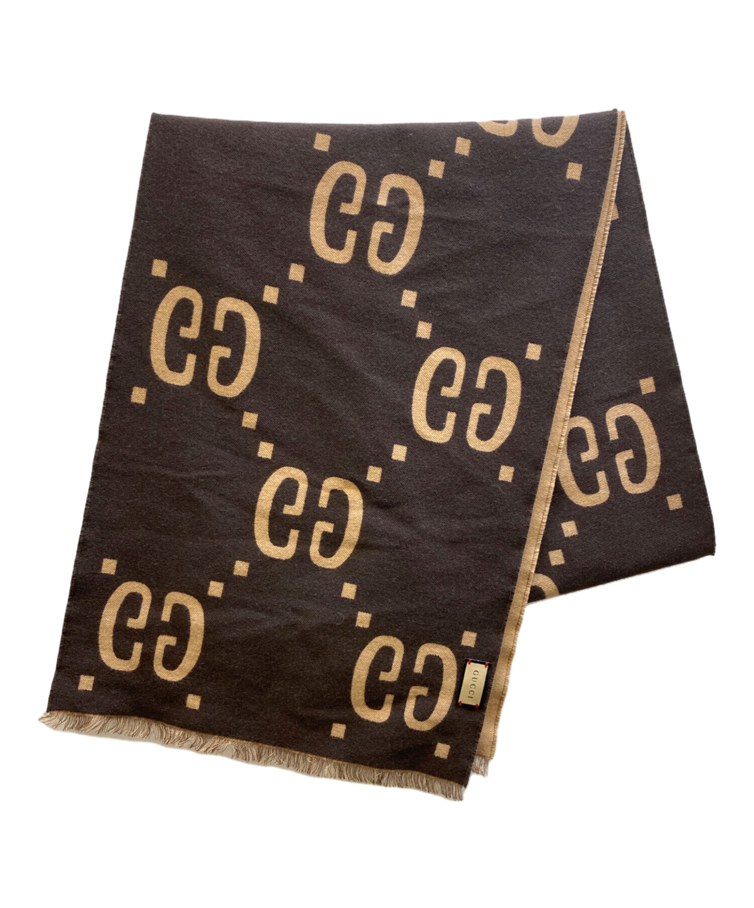 中古・古着通販】GUCCI (グッチ) GGジャカード ウールシルク スカーフ