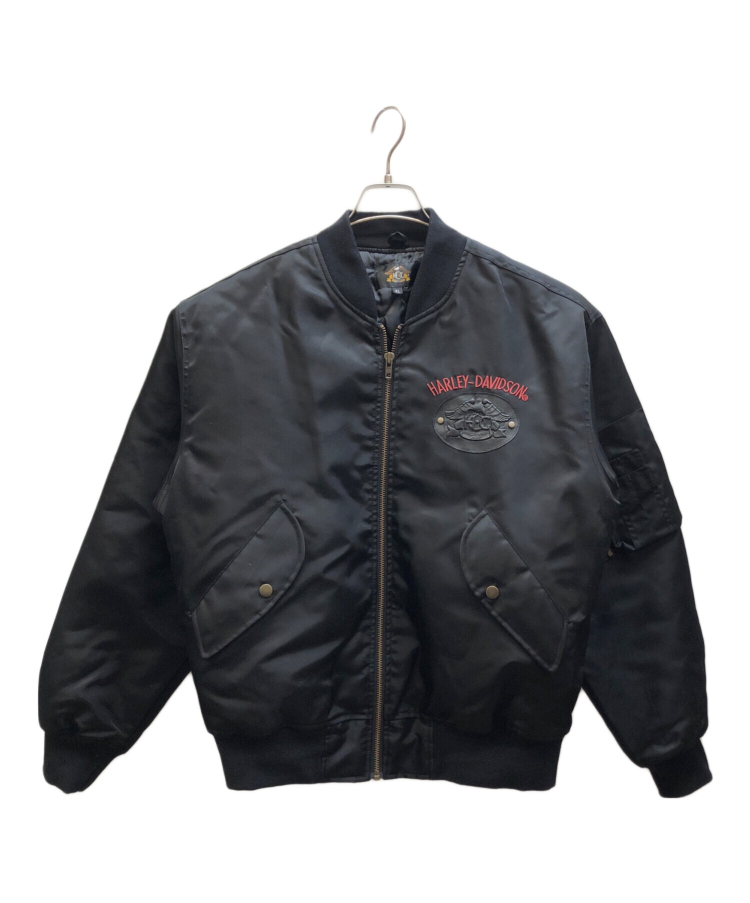 Harley-Davidson ブラック MA-1ジャケット 中古・古着通販】HARLEY-DAVIDSON (ハーレーダビッドソン) MA-1