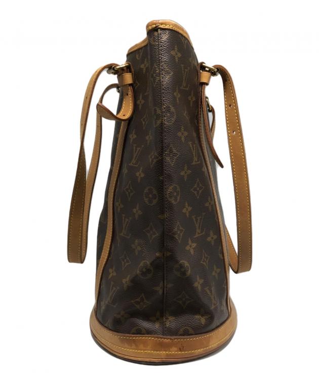 Louis Vuitton バケットバッグ ダークブラウン 中古・古着通販】LOUIS VUITTON (ルイ ヴィトン) バケットGM ブラウン