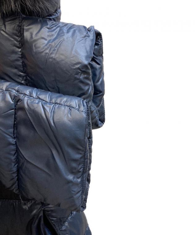 ほぼ未使用 HERNO ELISA ダウンコート フォックス ネイビー タグ付属 ほぼ未使用 HERNO ELISA ダウンコート フォックス ネイビー タグ付属