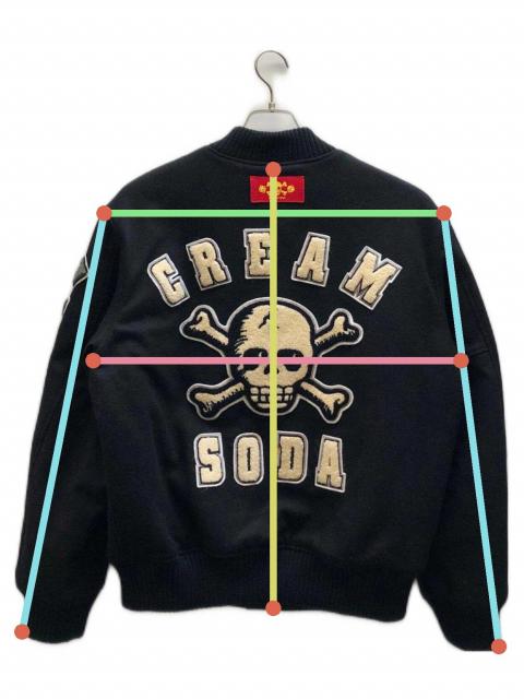 中古・古着通販】CREAM SODA (クリームソーダ) スタジャン ブラック