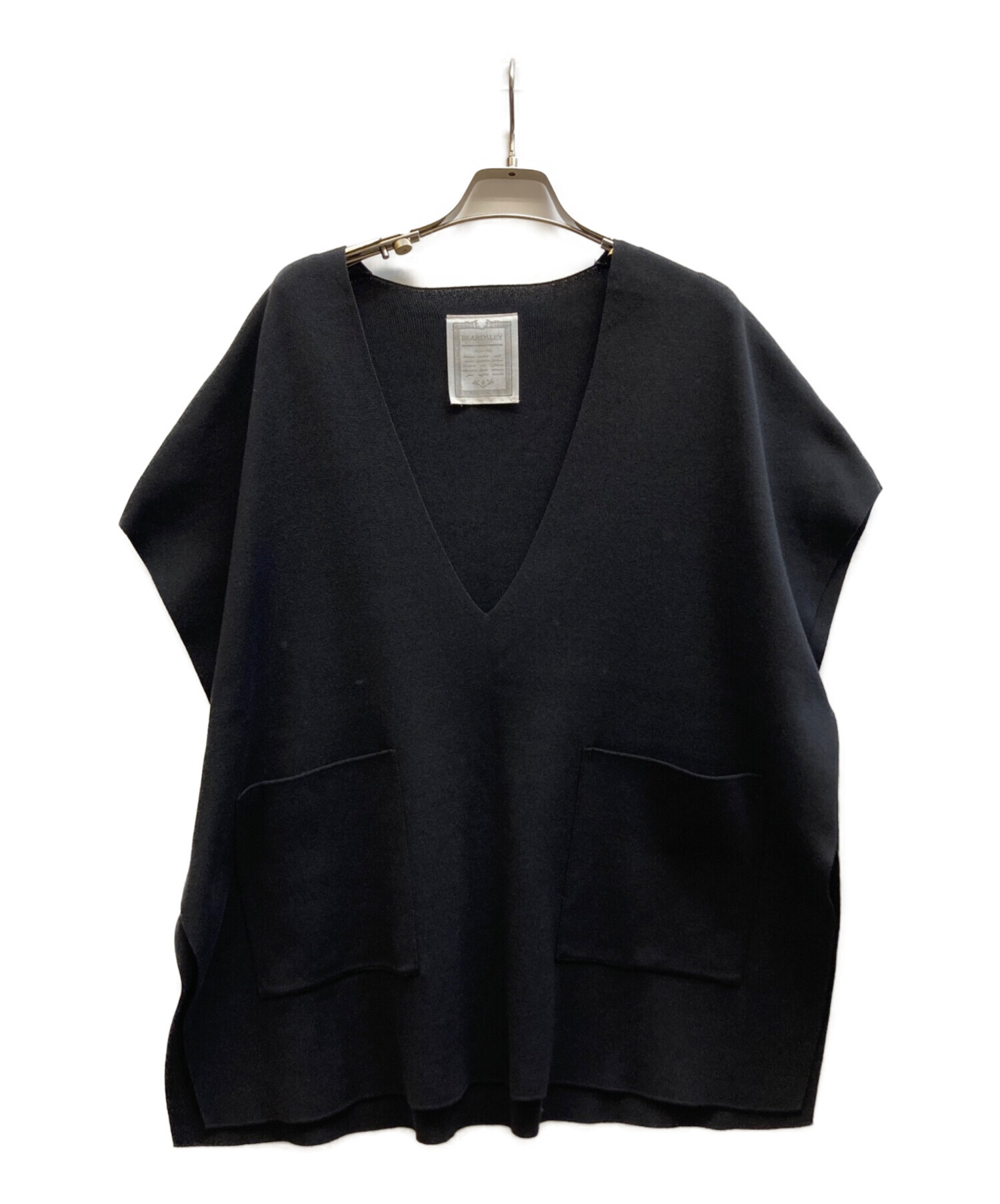 【BEARDSLEY】ビアズリー ドレープVネックニットベスト グレージュ 中古・古着通販】BEARDSLEY (ビアズリー) スリット ロング Vネック