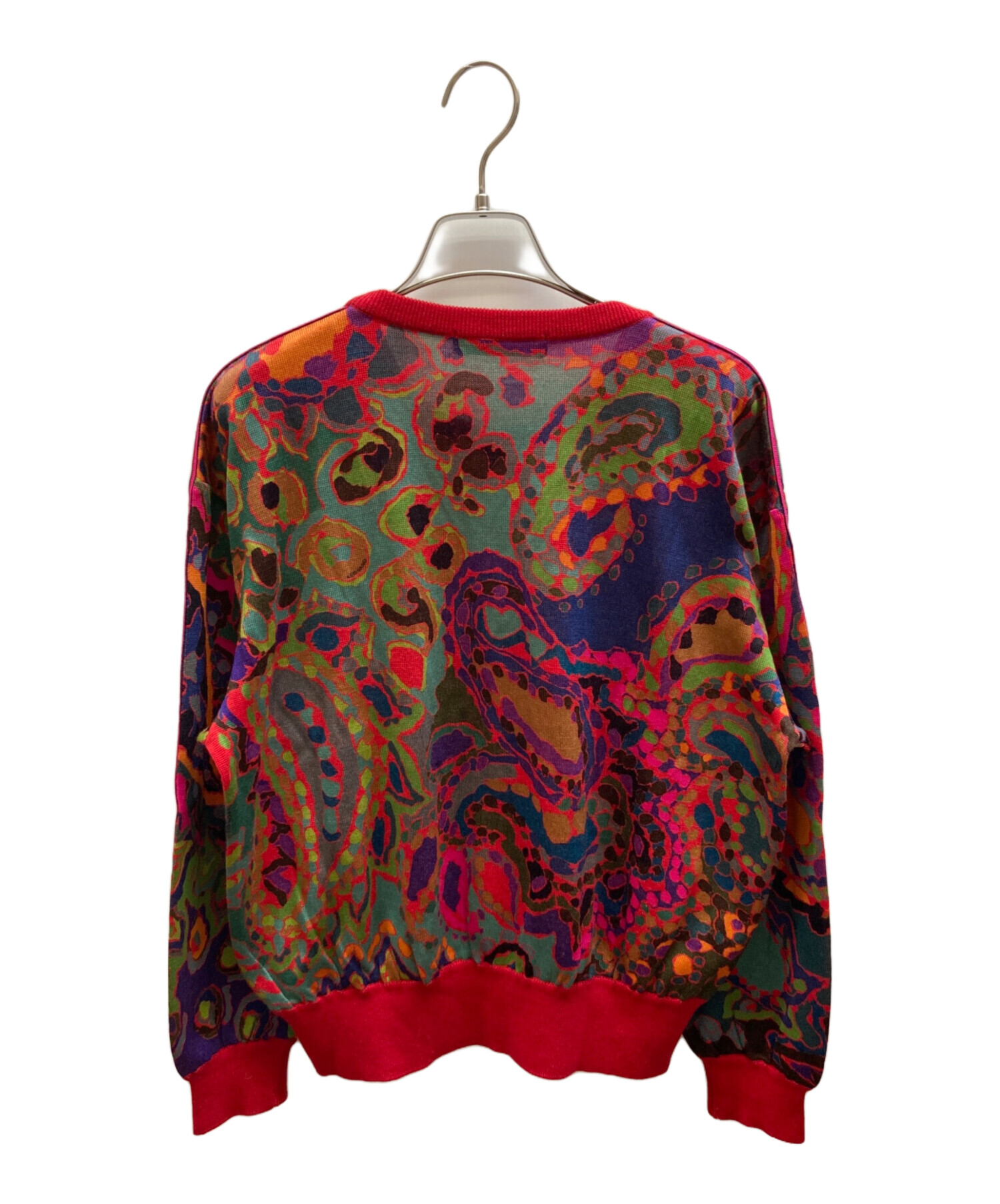 未使用✨LEONARD レオナール カットソー カンカン トリム 総柄 L 中古・古着通販】LEONARD (レオナール) 総柄クルーネックニット マルチ