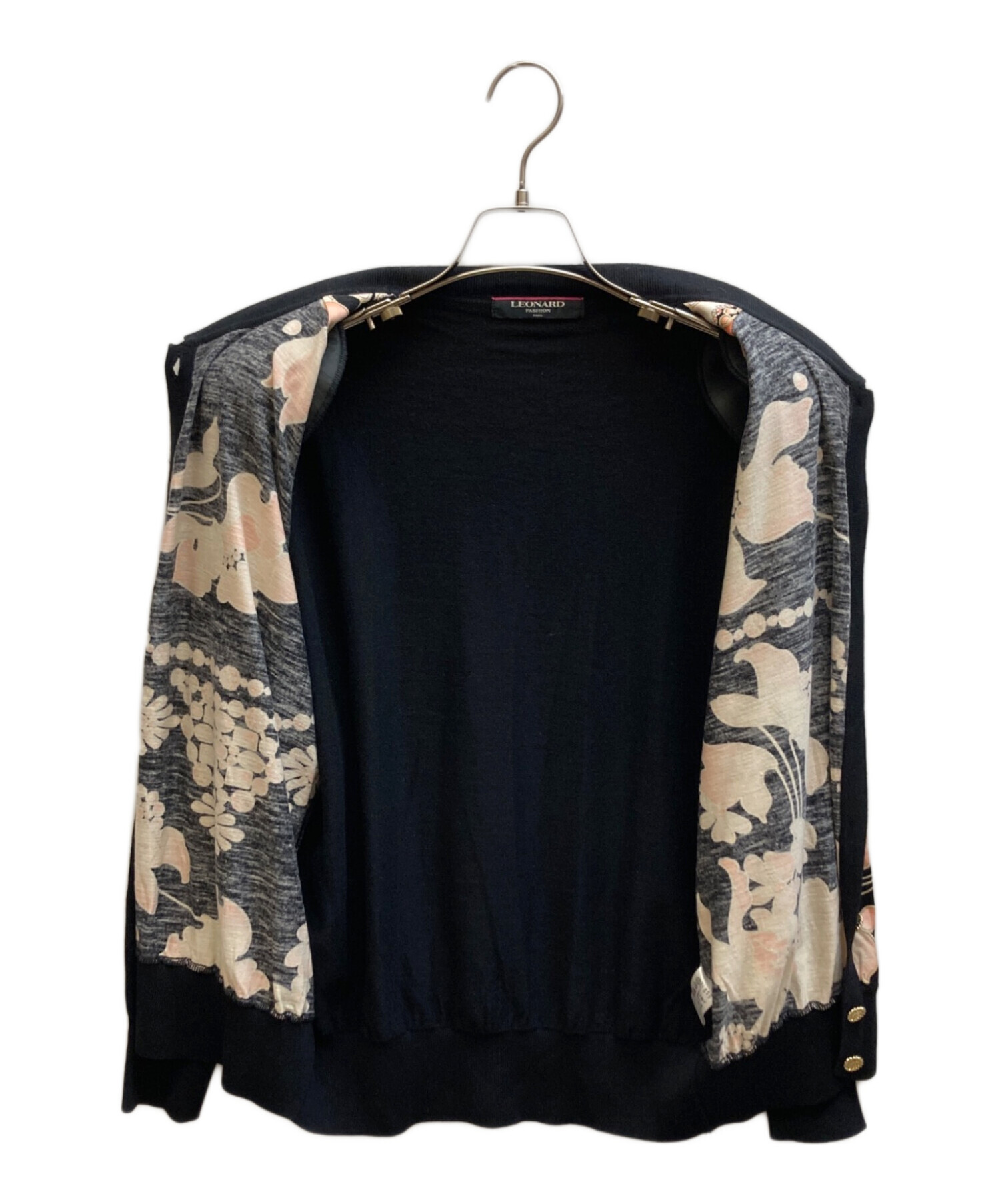 中古・古着通販】LEONARD (レオナール) 花柄カーディガン ブラック