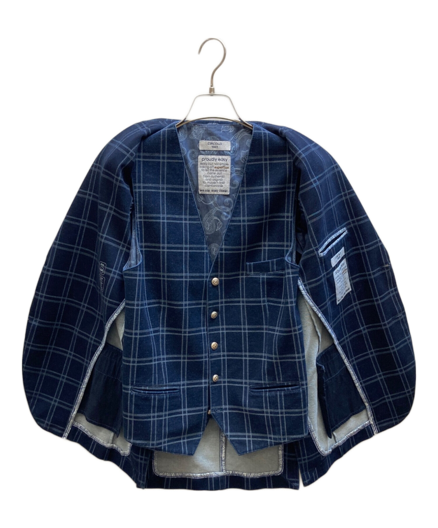 美品　チルコロ1901　テーラードジャケット　現行　ネイビーグレンチェック　L 楽天市場】【50%OFFクーポン】チルコロ ジャケット グレンチェック