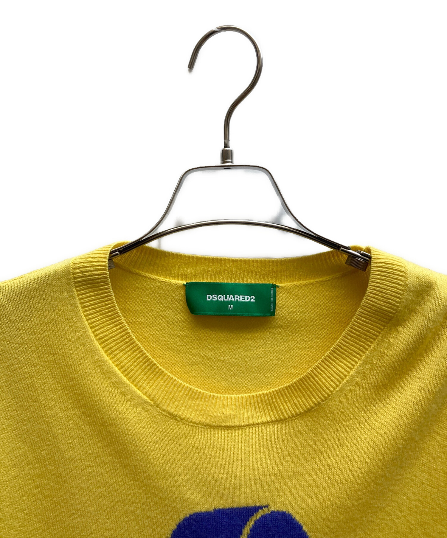 DSQUARED ディースクエアード ニット・セーター XS 黄 【古着】【中古】【送料無料】 中古・古着通販】DSQUARED2 (ディースクエアード) One Life One Planet