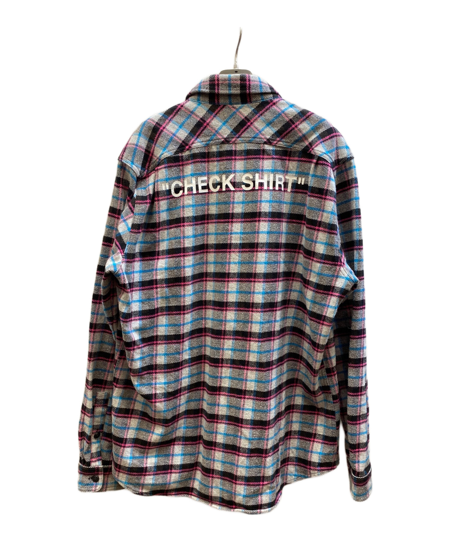 中古・古着通販】OFFWHITE (オフホワイト) チェックネルシャツ グレー 