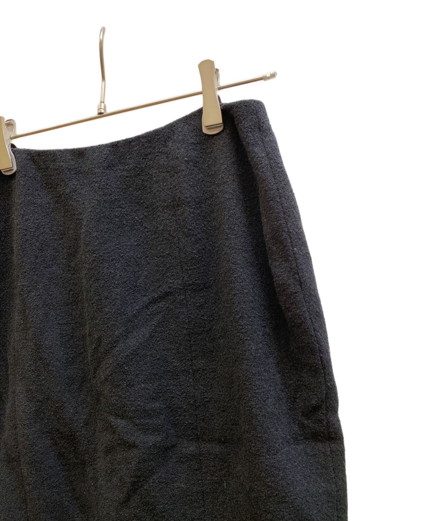 中古・古着通販】CHANEL (シャネル) ウールスカート ブラック サイズ