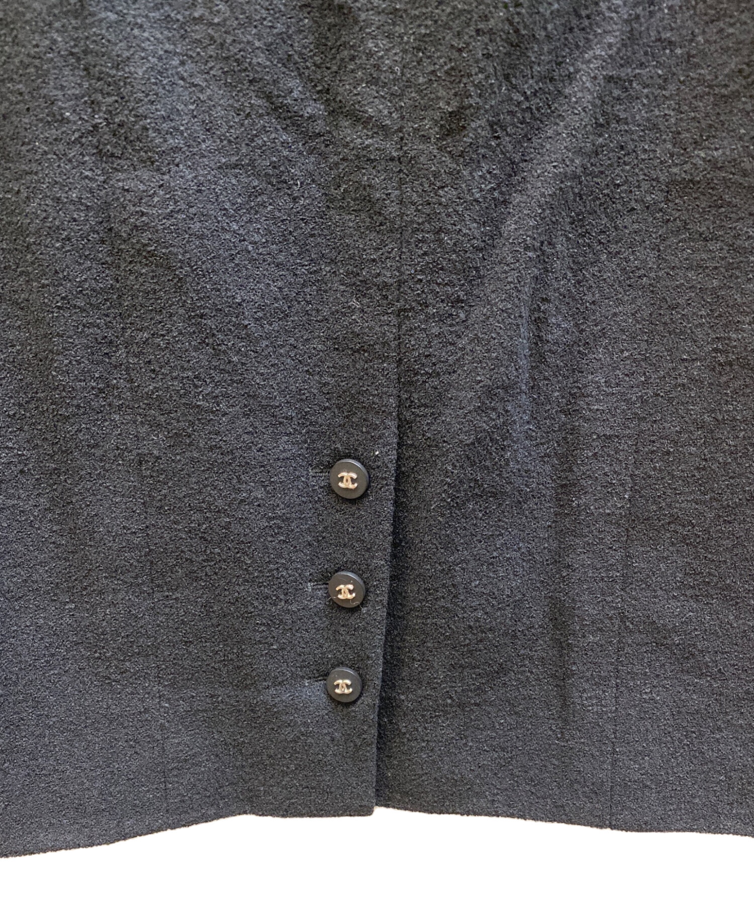 中古・古着通販】CHANEL (シャネル) ウールスカート ブラック サイズ