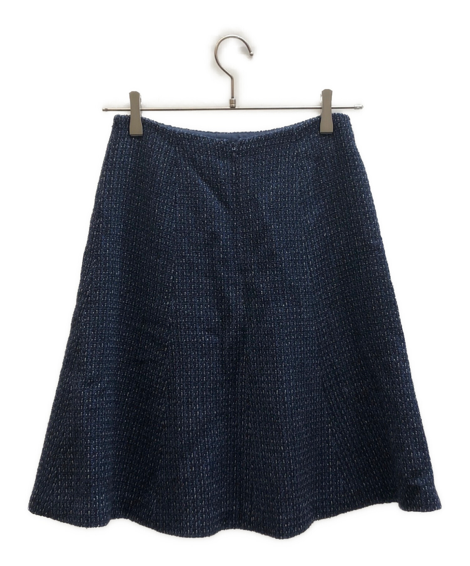中古・古着通販】CHANEL (シャネル) ツイードスカート ネイビー サイズ