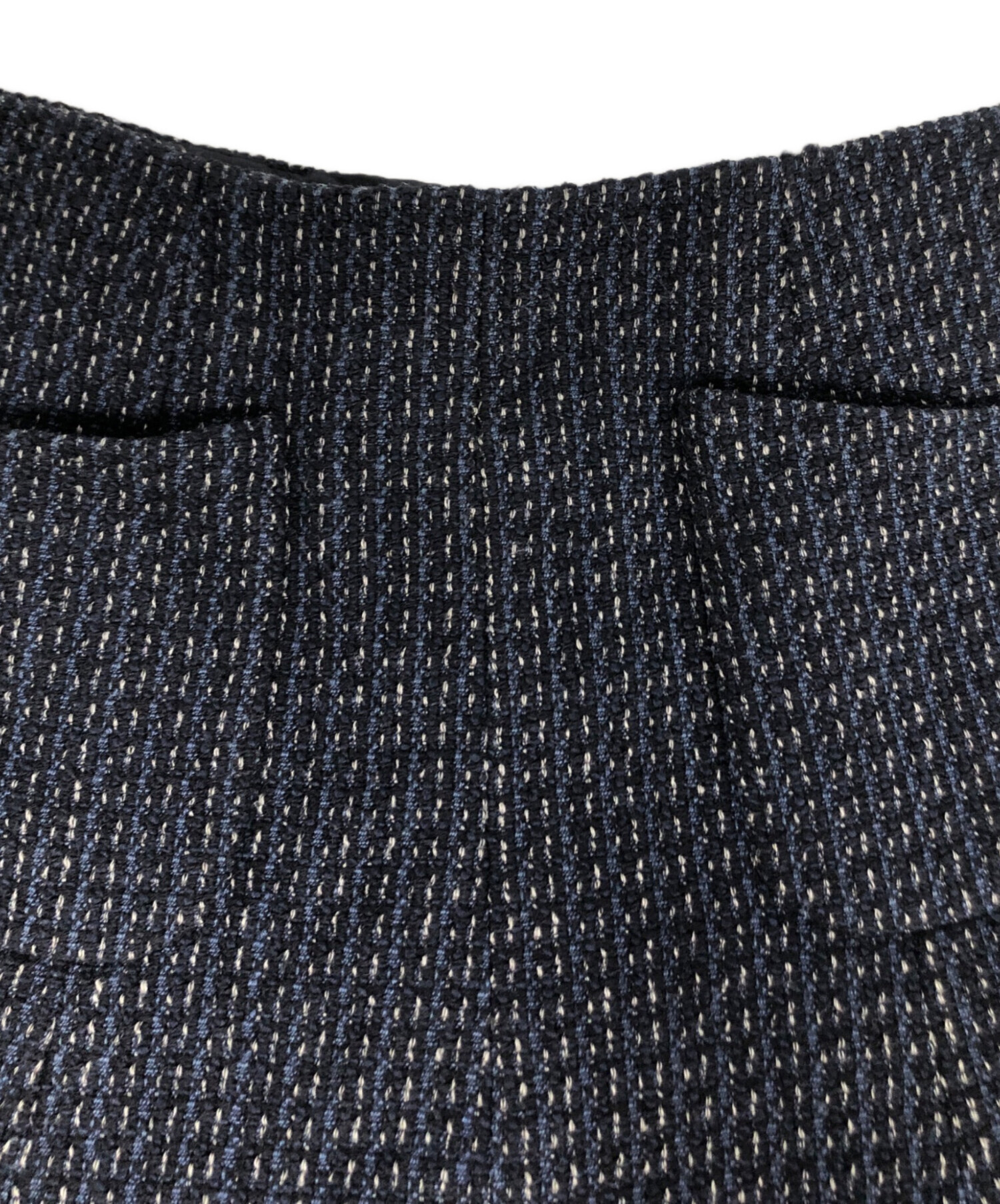 【美品】CHANEL シャネル 台形スカート ミニ ツイード ネイビー ロゴ 美品】CHANEL シャネル 台形スカート ミニ ツイード ネイビー ロゴ