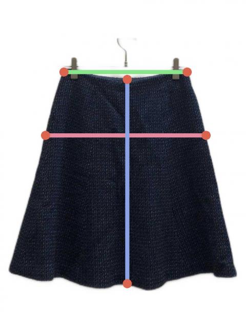 中古・古着通販】CHANEL (シャネル) ツイードスカート ネイビー サイズ