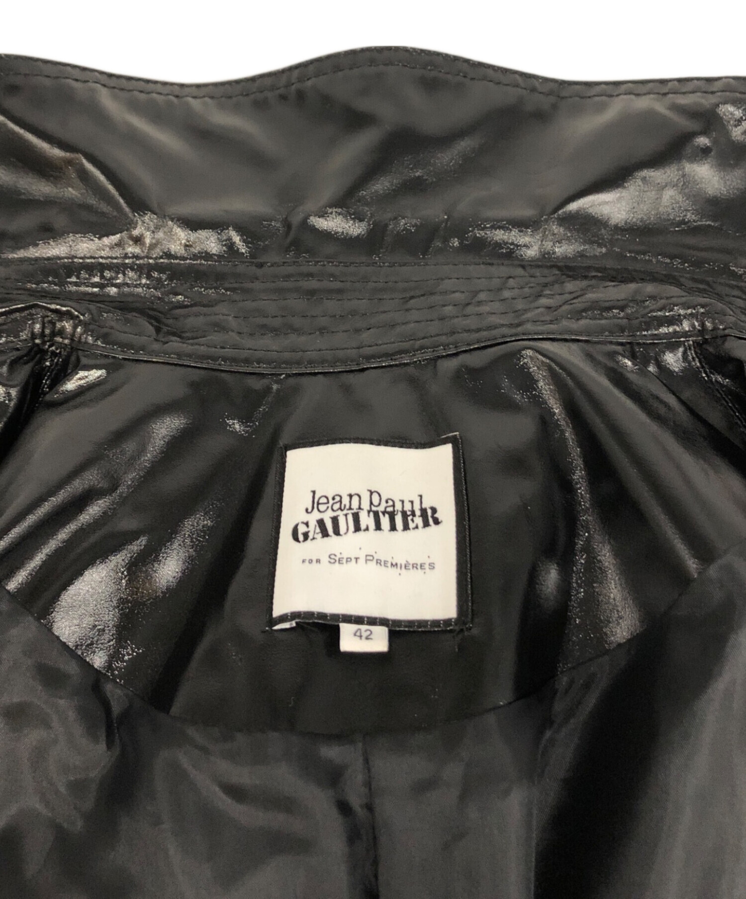 未使用/タグ付き✨ジャンポールゴルチエ　トレンチコート　エナメル　ベージュ 42 jean paul GAULTIER FOR SEPT PREMIERES ジャンポールゴルチエセット