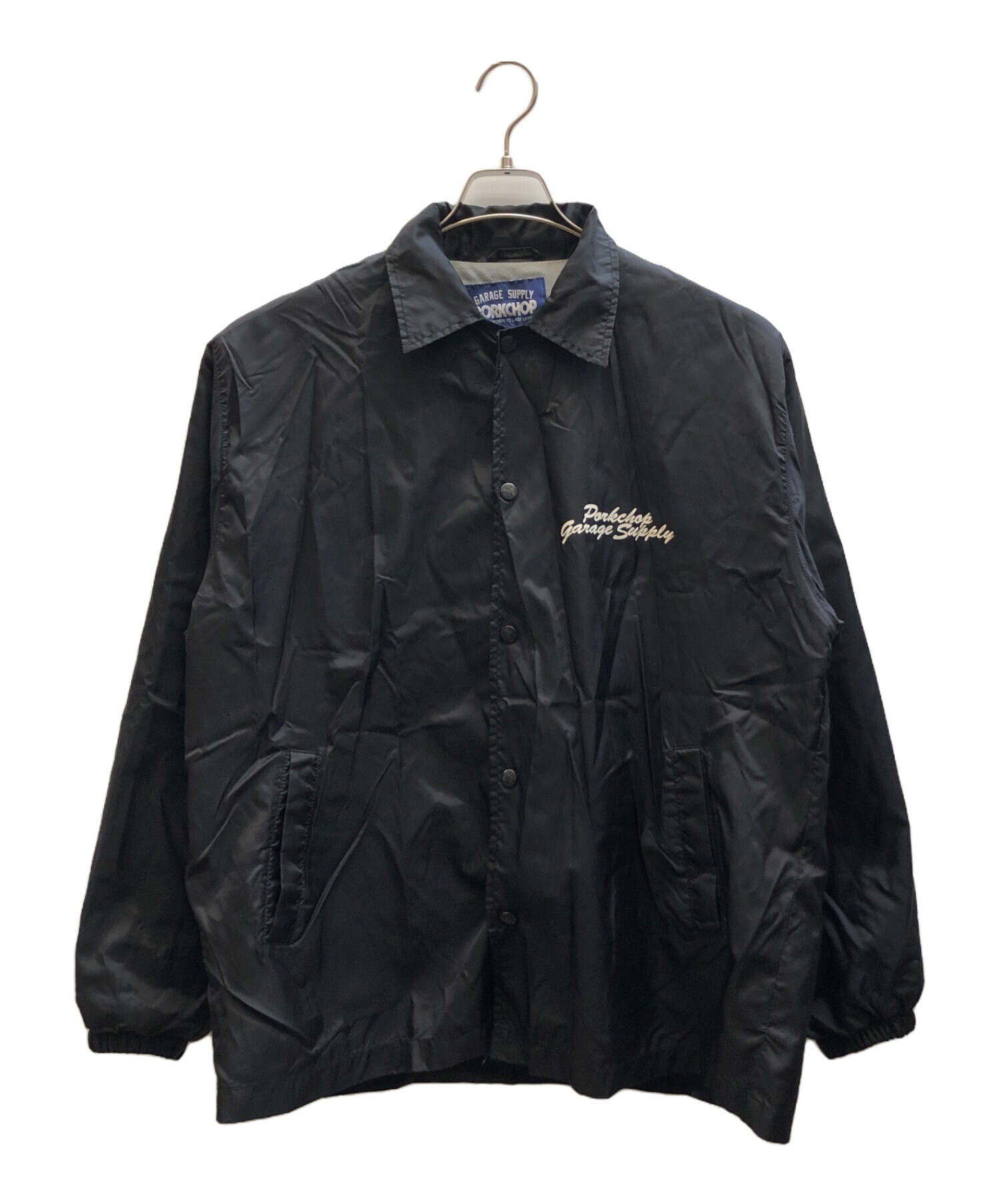 美品　PORKCHOP ポークチョップ　 L　コーチジャケット　黒 中古・古着通販】PORKCHOP (ポークチョップ) ナイロンコーチジャケット