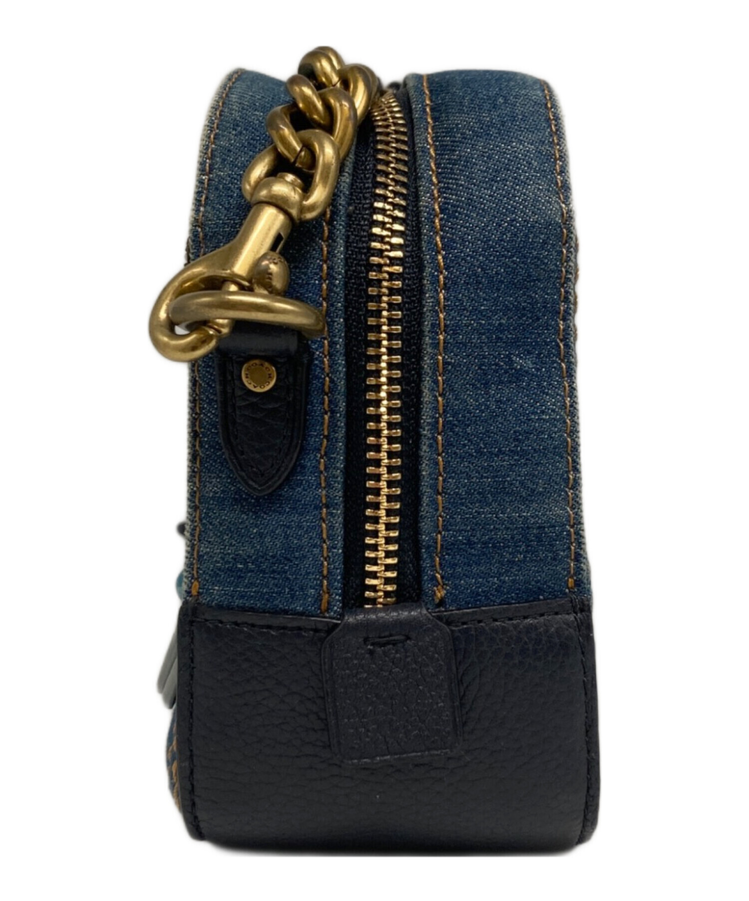 中古・古着通販】COACH (コーチ) デニム レザー フラワーショルダー