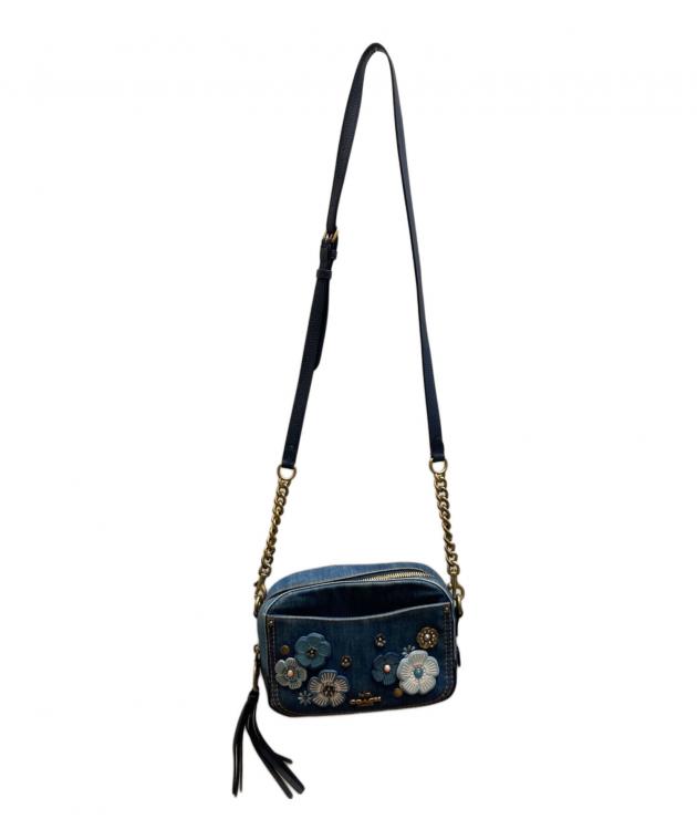 中古・古着通販】COACH (コーチ) デニム レザー フラワーショルダー