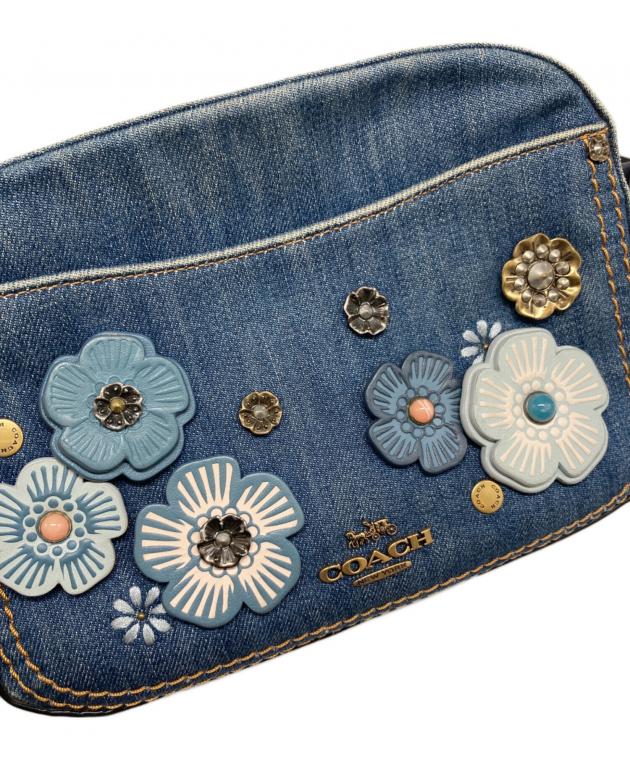 中古・古着通販】COACH (コーチ) デニム レザー フラワーショルダー