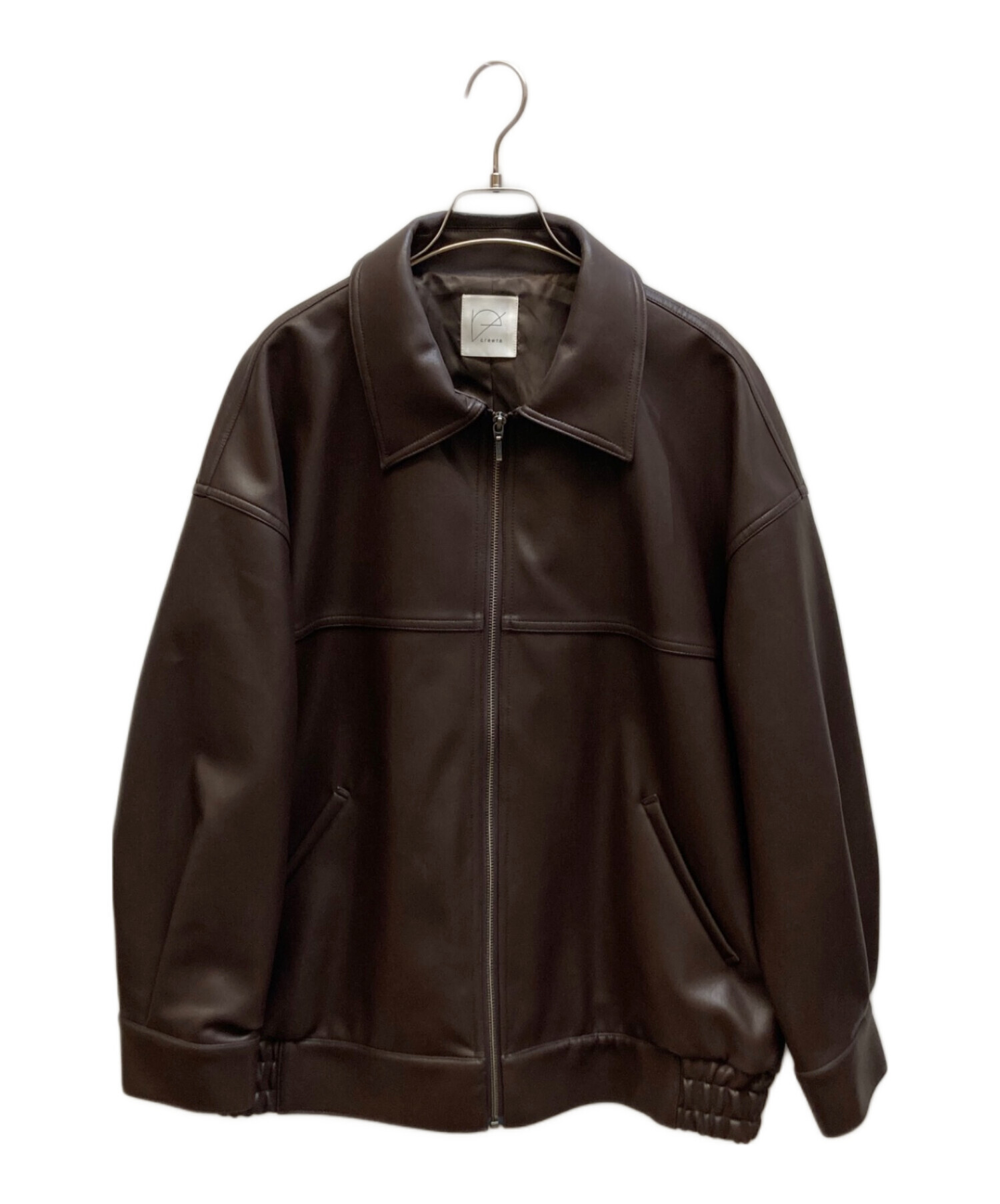 中古・古着通販】crewre (クルー) エコレザーブルゾン ブラウン サイズ