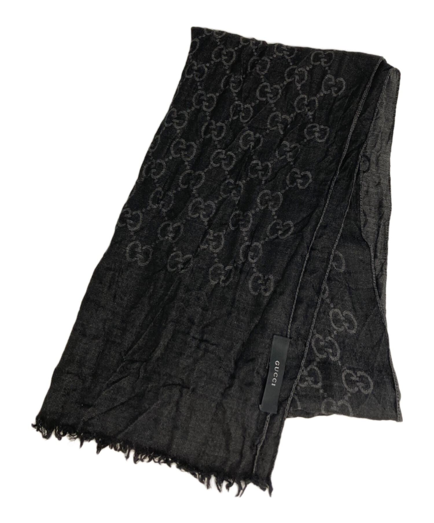 中古・古着通販】GUCCI (グッチ) GGロゴスカーフ ブラック｜ブランド