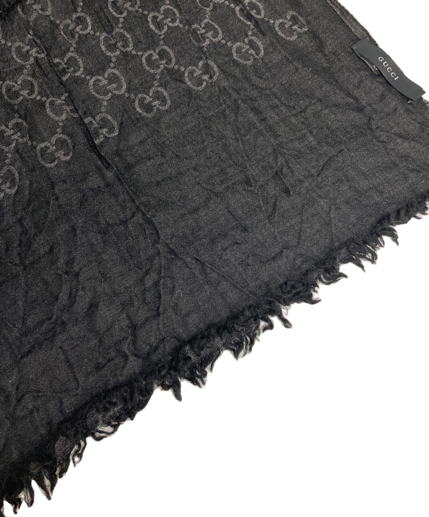 中古・古着通販】GUCCI (グッチ) GGロゴスカーフ ブラック｜ブランド