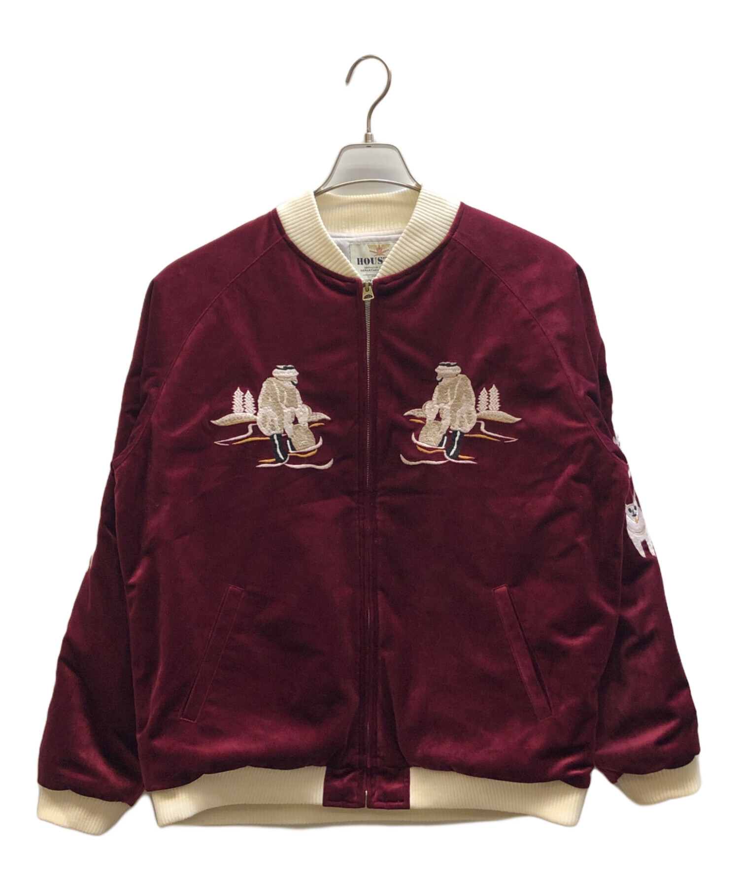 90s ヒューストンHOUSTON Rose Sutherland 別珍刺繍古着 中古・古着通販】HOUSTON (ヒューストン) 別珍スカジャン レッド