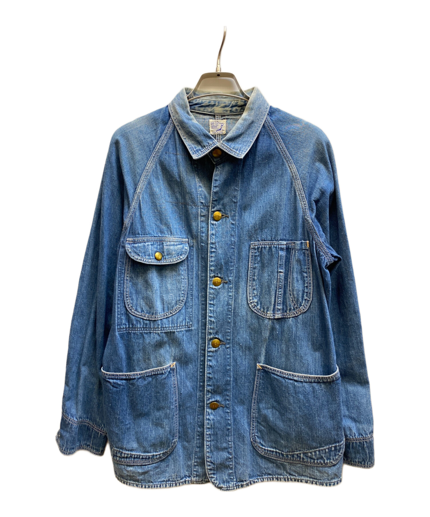 美品 orslow カバーオール デニム インディゴブルー М 日本製 中古・古着通販】orSlow (オアスロウ) デニムカバーオール インディゴ