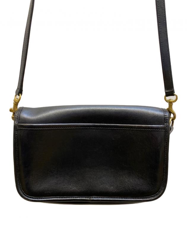 中古・古着通販】COACH (コーチ) レザーショルダーバッグ ブラック