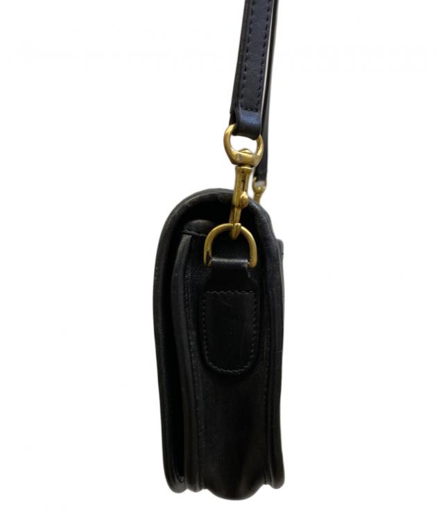 中古・古着通販】COACH (コーチ) レザーショルダーバッグ ブラック