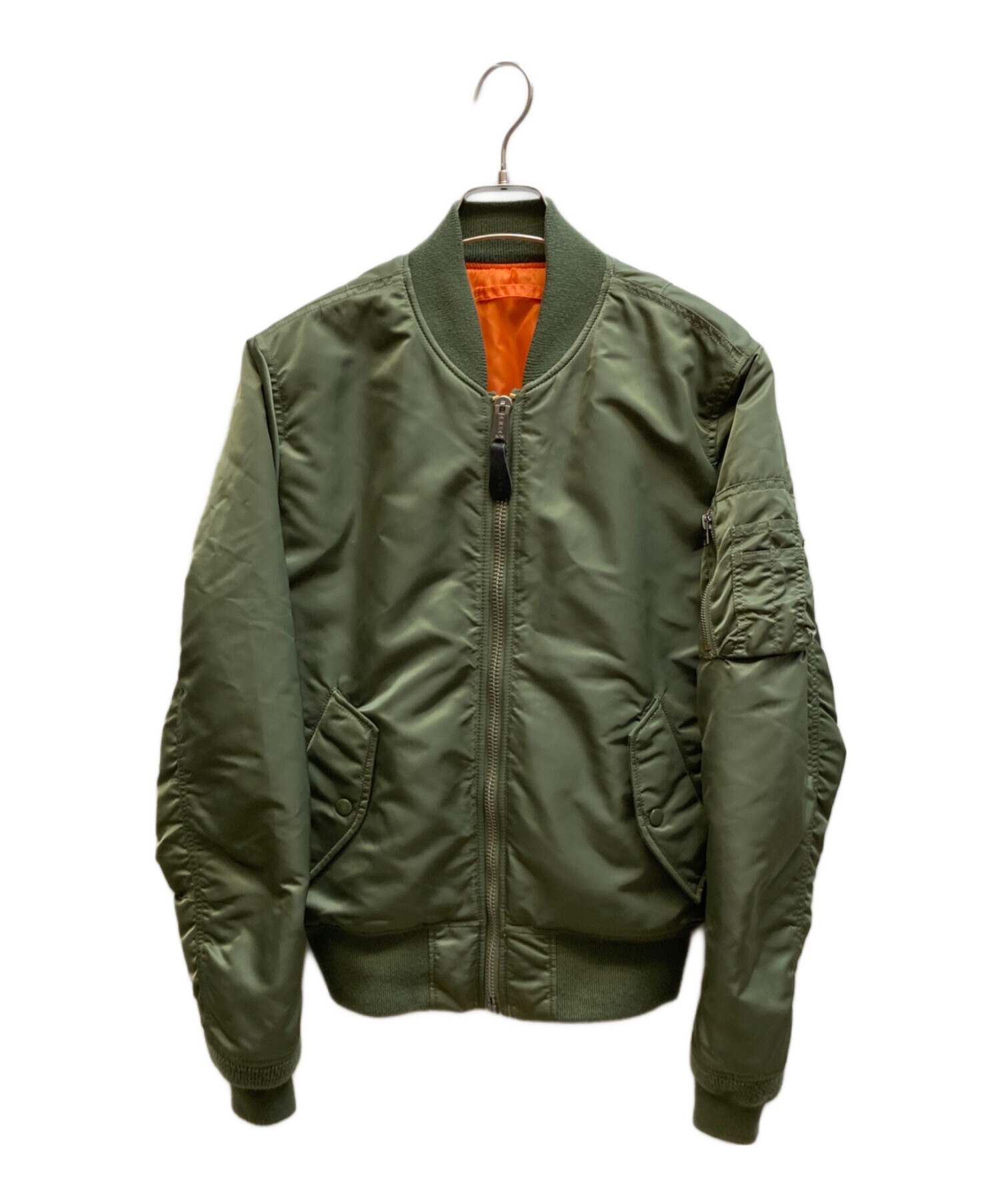 ALPHA INDUSTRIES MA-1ジャケット オリーブ 中古・古着通販】ALPHA (アルファ) MA-1ジャケット オリーブ サイズ:S